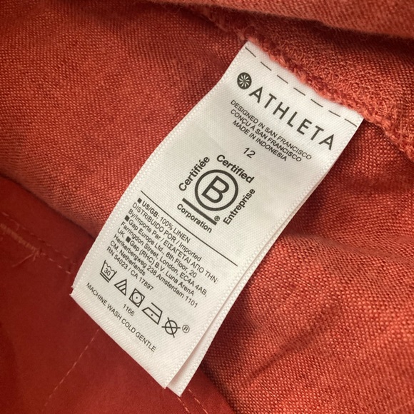 Athleta Retreat Linen Jogger Persimmon Orange size 12 - Picture 8 of 8